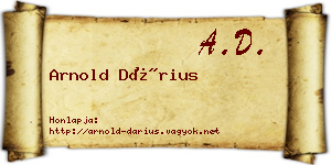 Arnold Dárius névjegykártya
